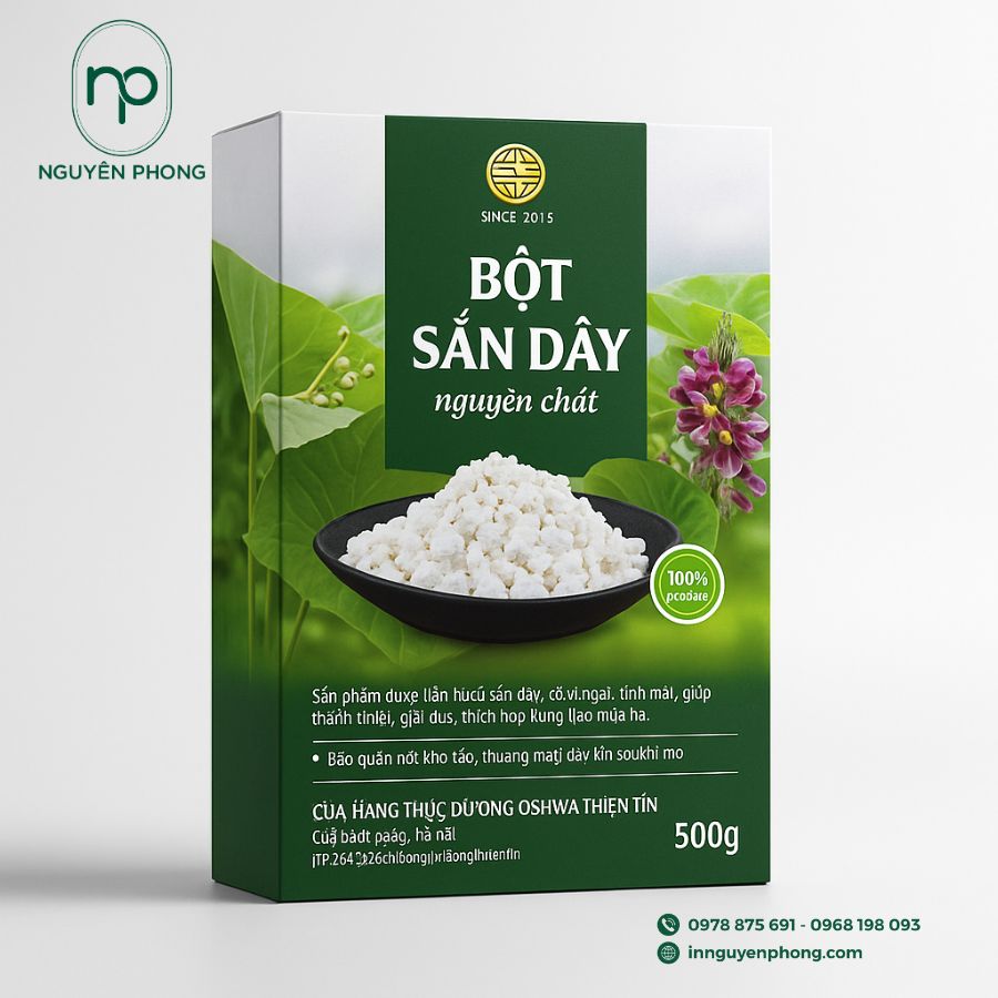 In Hộp Giấy Đựng Bột Sắn Dây Chất Lượng, Giá Tốt